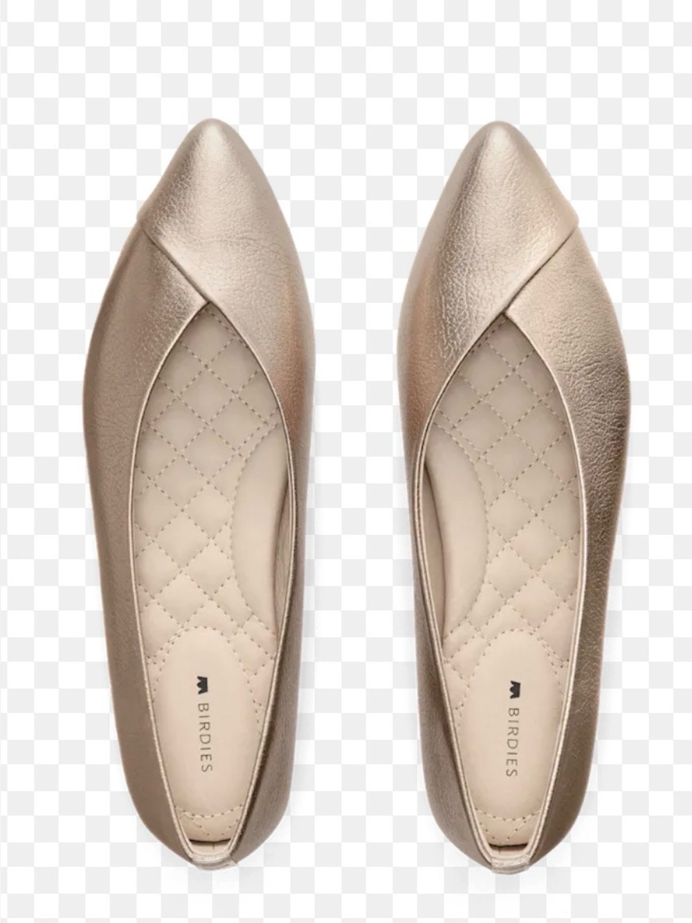 Birdies Goldfinch Metallic Silver Pointed-Toe Ballet Flats